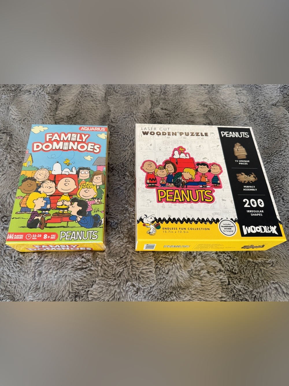 Peanuts Snoopy Merch Lot BNWT New Sealed Laser Cut Wooden Puzzle & Dominoes